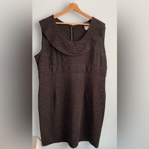 Artex Fashions Canada Women's LBD Dress Ruffle Neckline Sleeveless Zip Size 2X